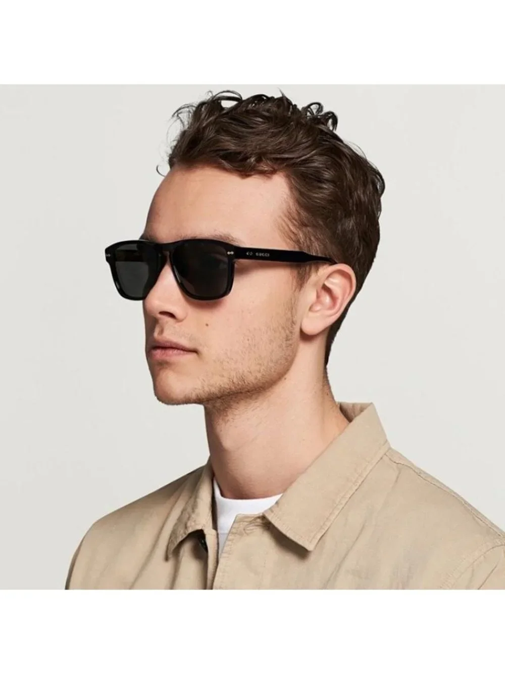 Gucci GG0911S 001 Sunglasses Black Square Frame, Grey Lenses